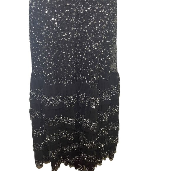 Mac Duggal 10883 Black Sequin Tiered Ruffle Gown NWT Size 14 - Picture 7 of 8